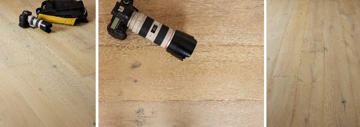 Old hardwood floors before and after restoration in a Victorian home