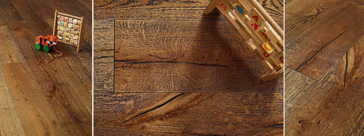 Before and after pictures of refinished hardwood floors in Venetia Terrace